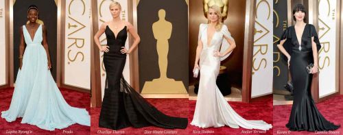 Oscar 2014 red carpet style: plunging V-neck gowns