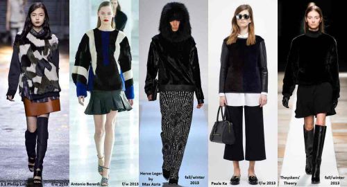 Fur sweatshirts and jumpers fall-winter 2013 trend